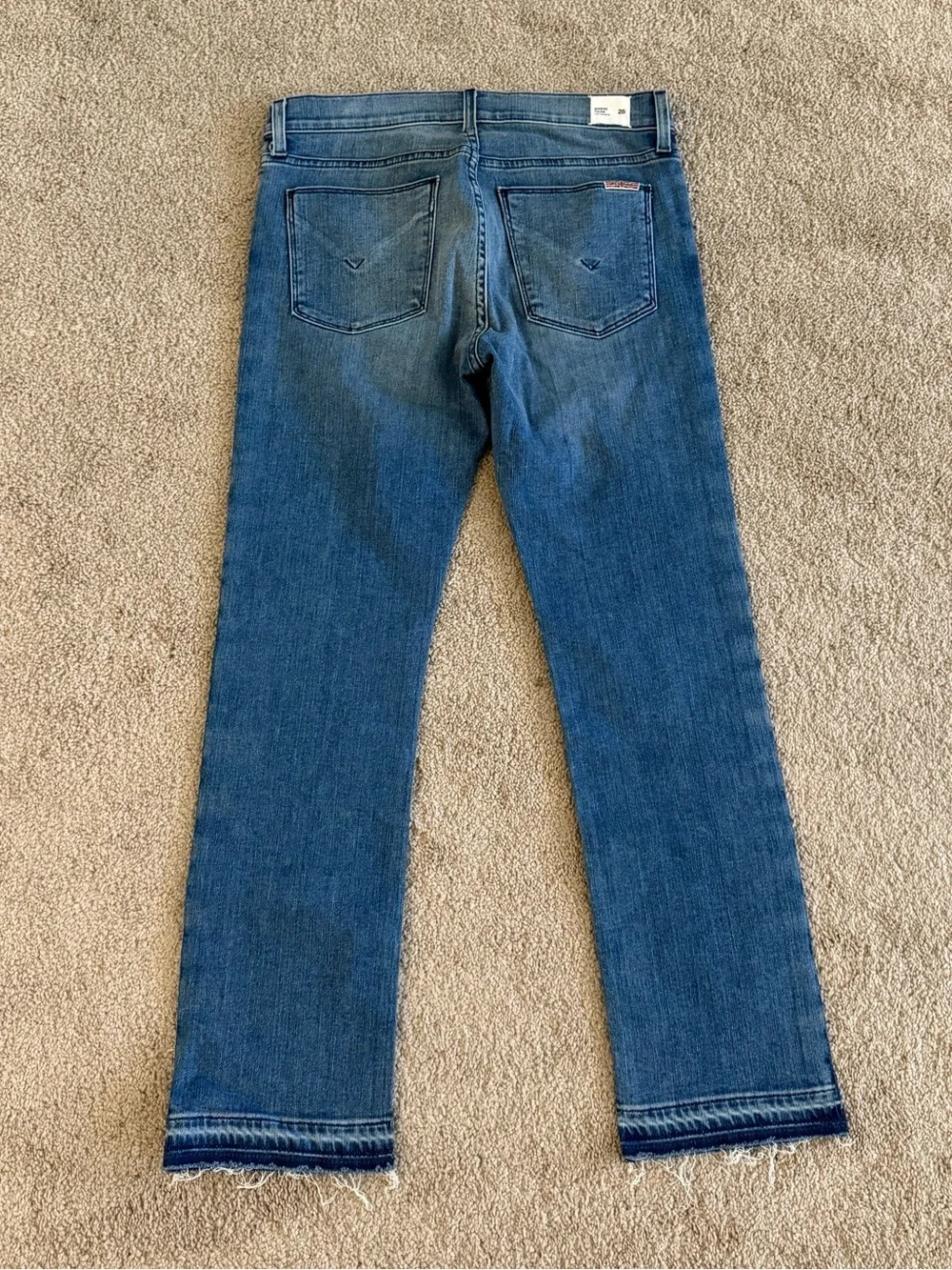 HUDSON Tilda Crop Cigarette Jeans Side Stripe Raw Hem Mid Rise Stretch Size 26